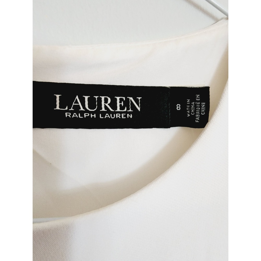 Lauren Ralph Lauren Womens Colorblock Sheath Dress Navy White Size 8 - Picture 3 of 15